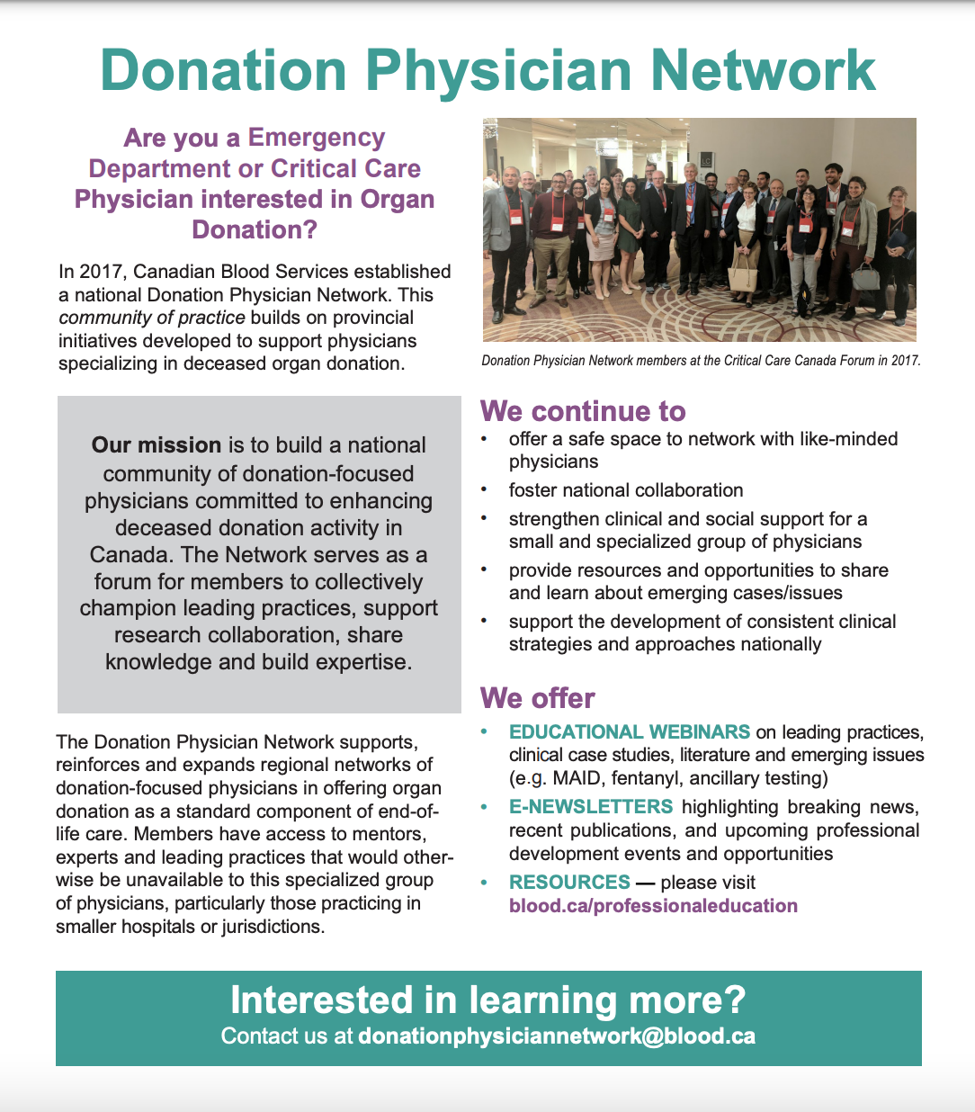 Donation Physician Network Flyer
