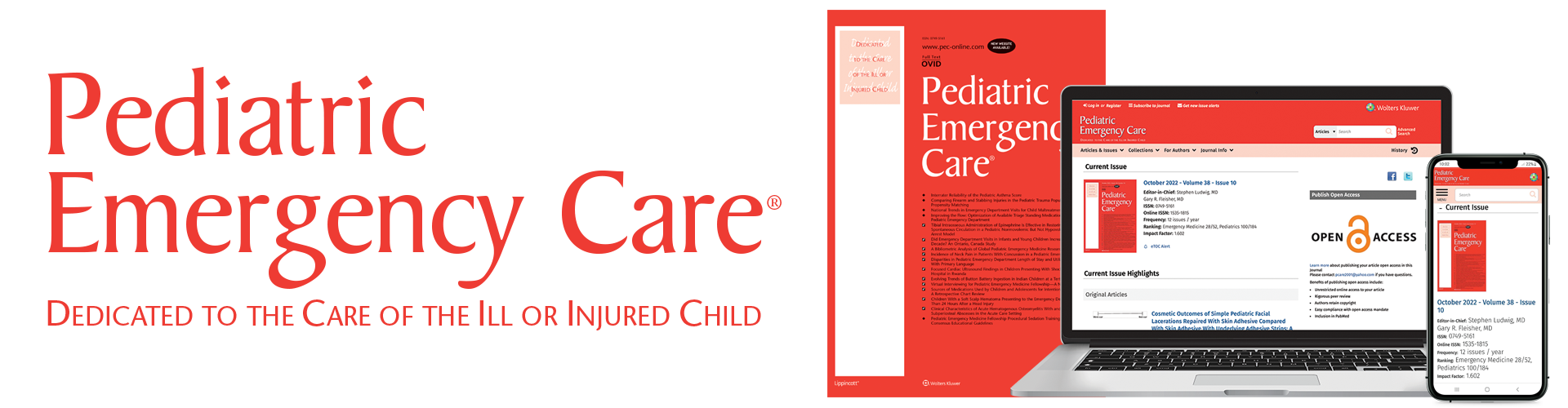 Pediatric Emergency Care Dedidated to the Care of the Ill or Injured Child banner
